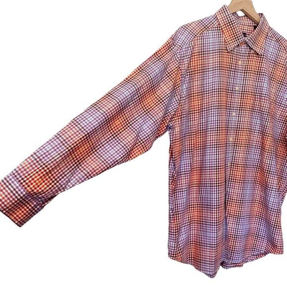 Henry Jacobson XL Pastel Check Button Down Dress Shirt Purple Pink Blue White - Picture 4 of 10